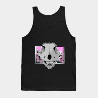 Dog skull with flowers Tank Top